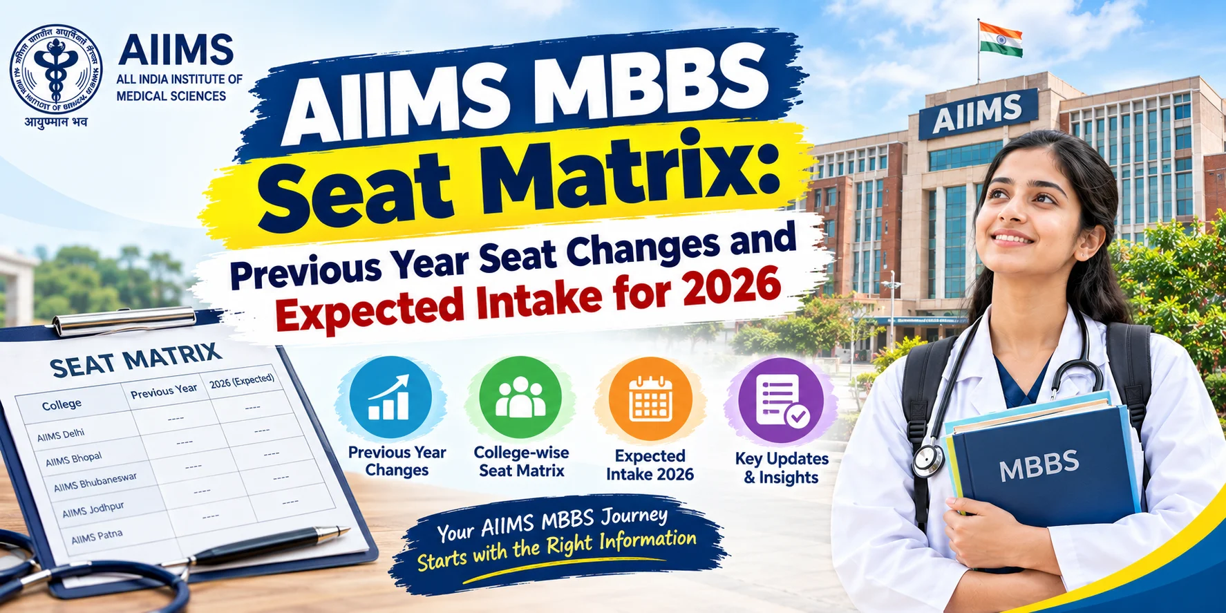 AIIMS MBBS Seat Matrix: Previous Year Seat Changes and Expected Intake for 2026 